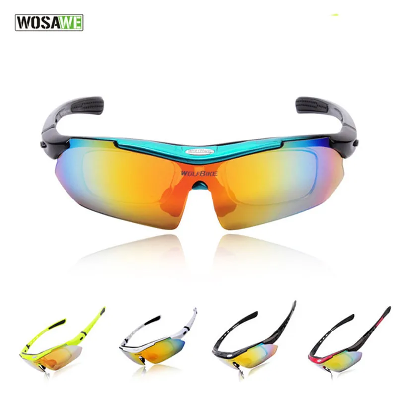 

WOSAWE UV Protection Polarized Cycling motorcycle Glasses Bike Goggles Outdoor Sports Bicycle moto Sunglasses With 5 Lens
