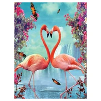 diy 5d flamingo tropical waterfall butterfly flower full diamond painting cross stitch kit art animal mosaic diamond painting