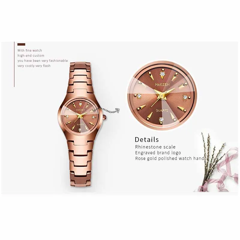 NAKZEN Diamond Watch for Women Life Waterproof Wristwatch Quartz Ladies Watch Clock Montre Femme Reloj Mujer Gifts for Womens enlarge