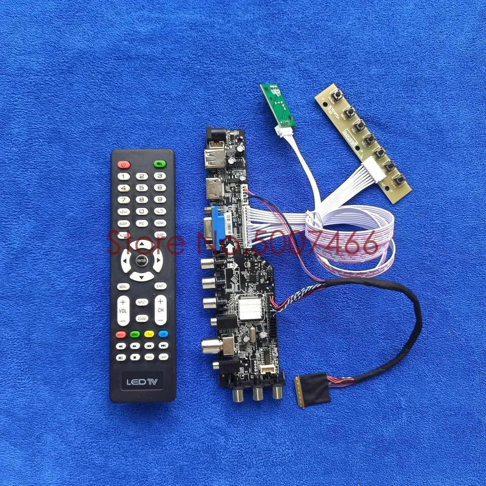 

Fit N134B6-L01/L02/L03/L04 screen 40 pin LVDS AV VGA USB DVB upgrade 1366*768 3663 TV digital LCD Controller board DIY Kit