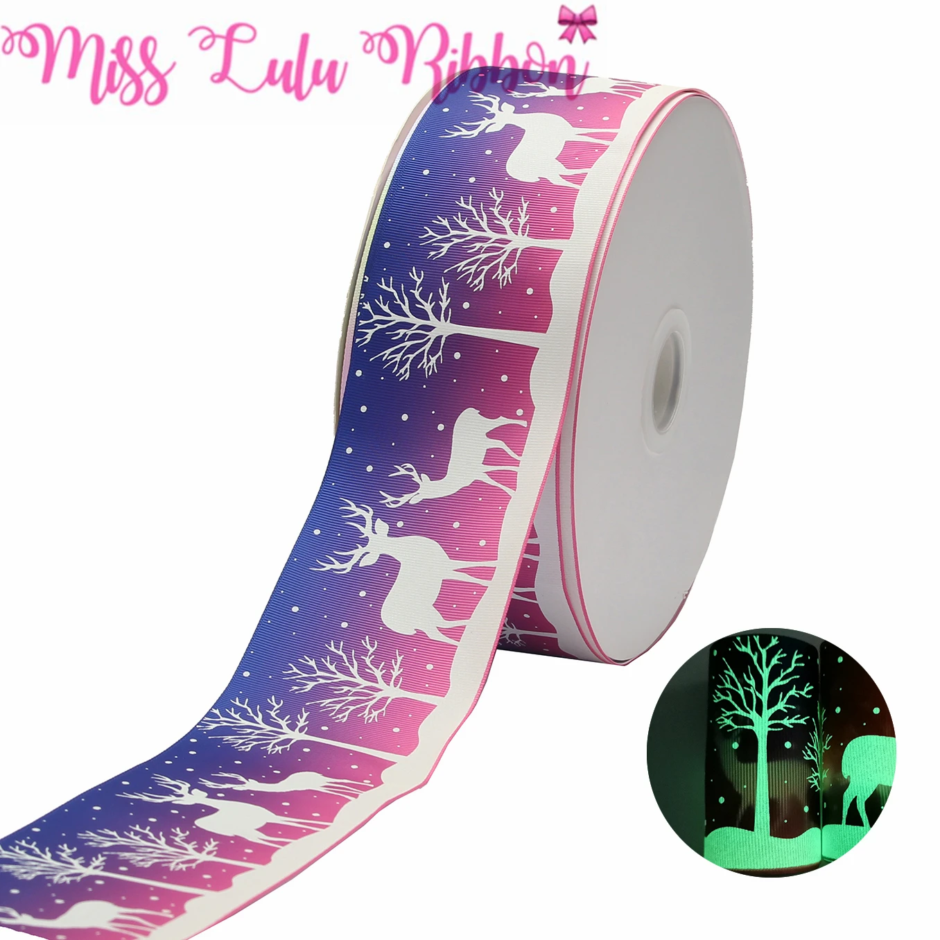 3 &quot75 мм Печать белых чернил светится в темноте Рождество мультфильм снег