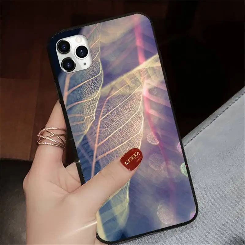 

Leaf pattern drawing cartoon Phone Case for iPhone 11 12 pro XS MAX 8 7 6 6S Plus X 5S SE 2020 XR