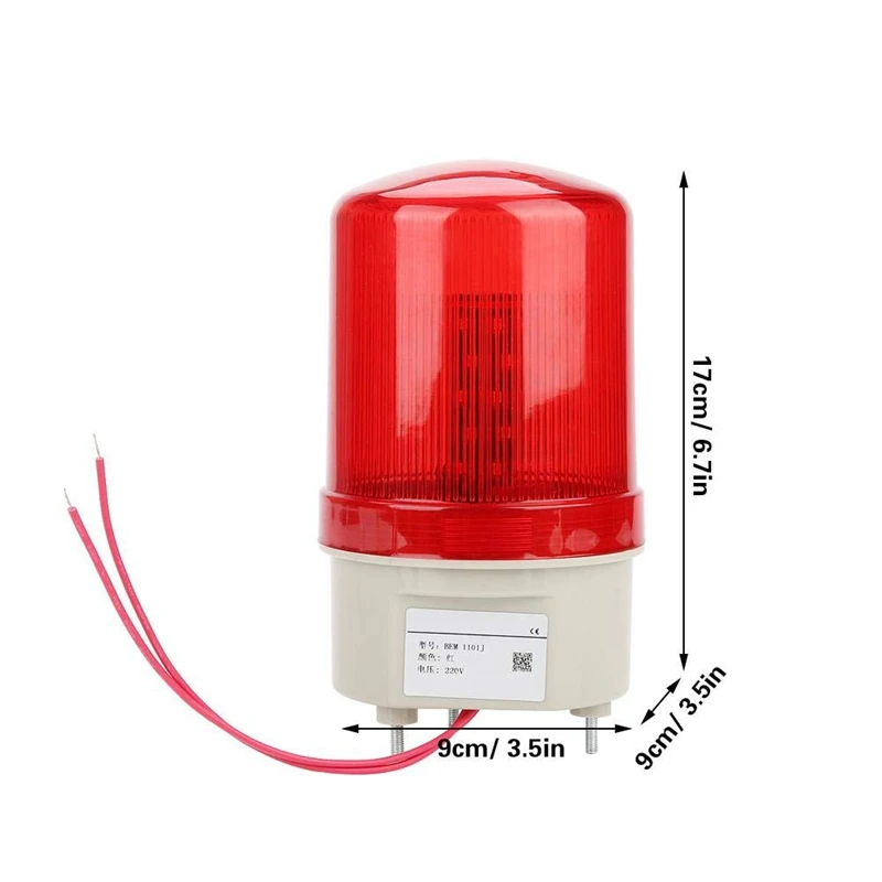 

Industrial Flashing Sound Alarm Light,BEM-1101J 220V Red LED Warning Lights Acousto-Optic Alarm System Rotating Light Emergency