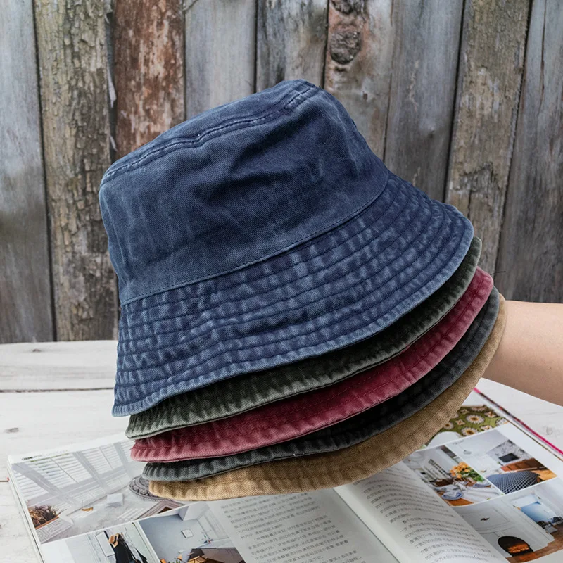 

2021 Solid Color Wash Hat Korean Fashion Fisherman Hat Spring and Summer All-match Sun Hat Japanese Small Fresh