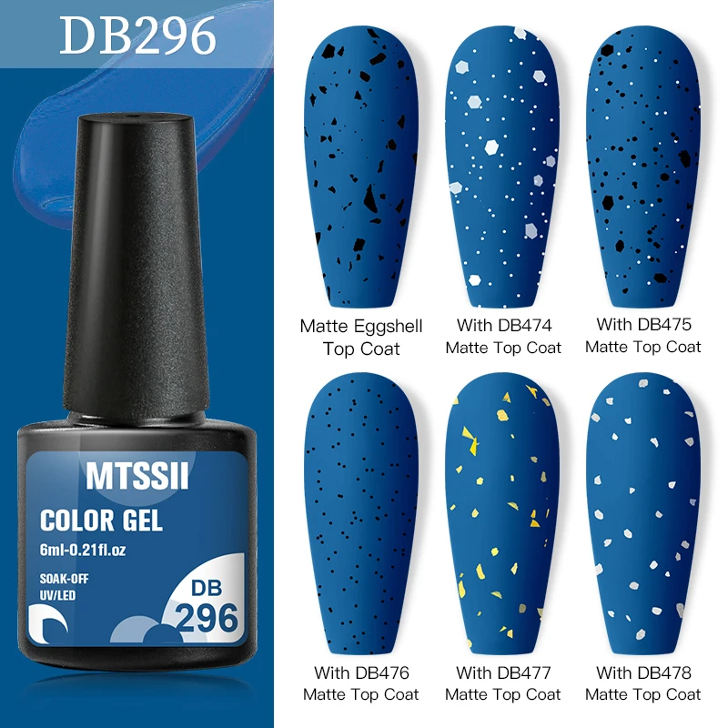 

Mtssii Matte Top Coat Nail Polish Sequins Eggshell Style Cheese Nail Art Semi Permanent Soak Off UV Gel MatteTop Coat