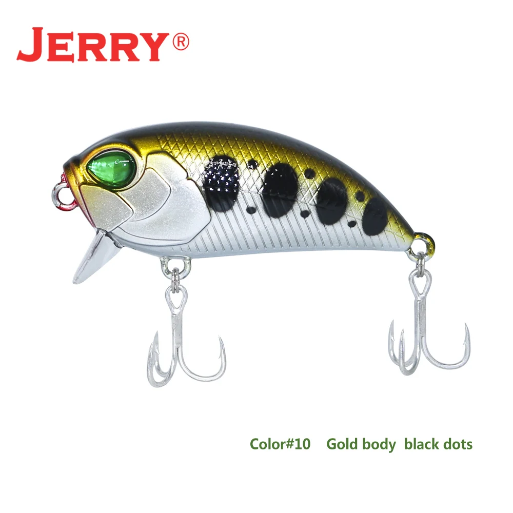 gold black dots Jerry 1 шт. 5 см 8 г сверхлегкие рыболовные приманки жесткая приманка погремушка кренкбейт воблер кренк приманка Магнитная масса форель бас щука приманки - Цвет: gold black dots