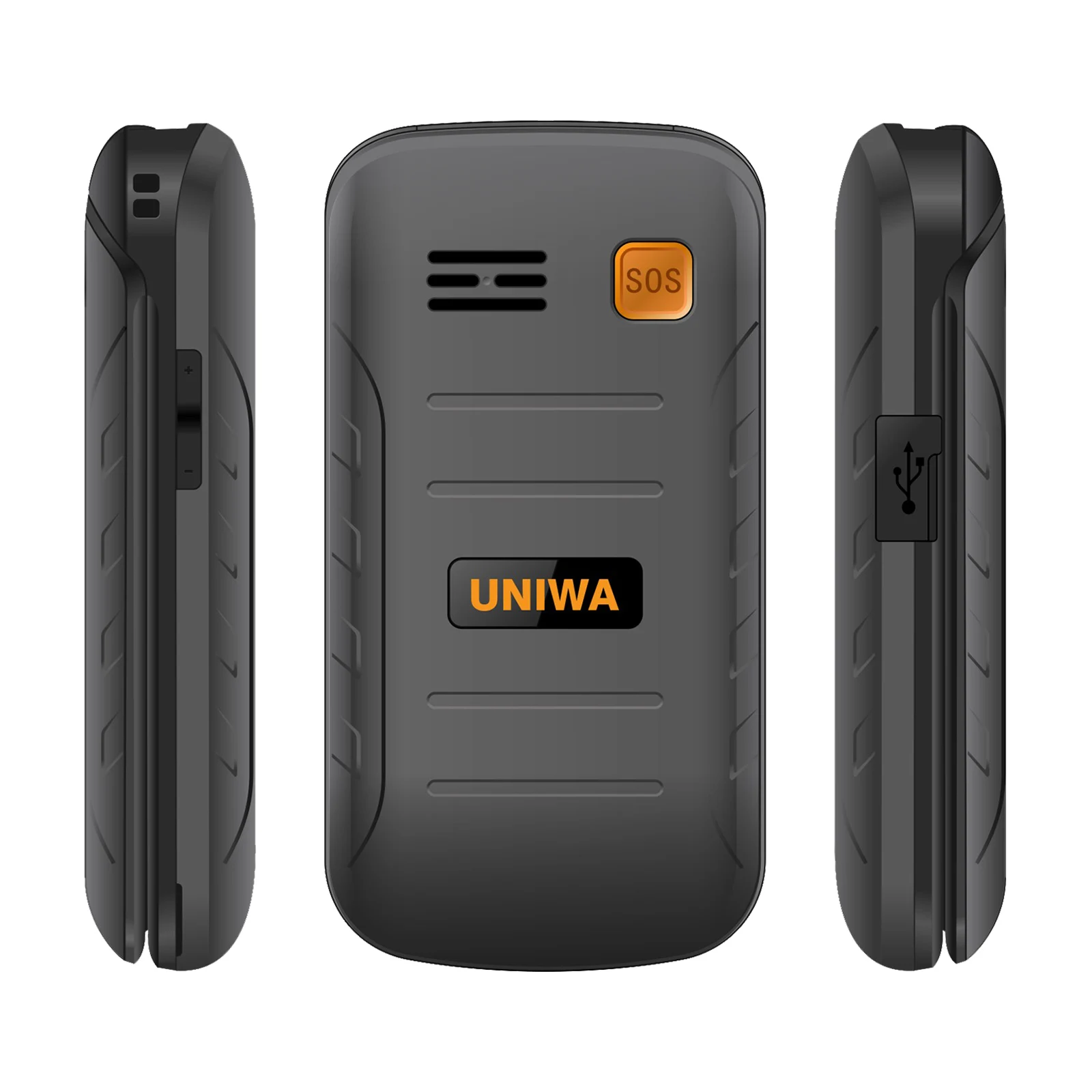 Tanie UNIWA V909T Big Push Przycisk 4G Telefon Z Klapką Podwójny Ekran 0.3mp Kamera Radio FM Rosyjski Hebrajski Klawiatura Z Klapką Telefon Komórkowy