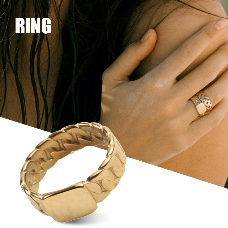 

Carved Vintage Golden Ring Simple And Compact Temperament Ring Gift for Women Mother Wife Girlfriend Lover LL@17