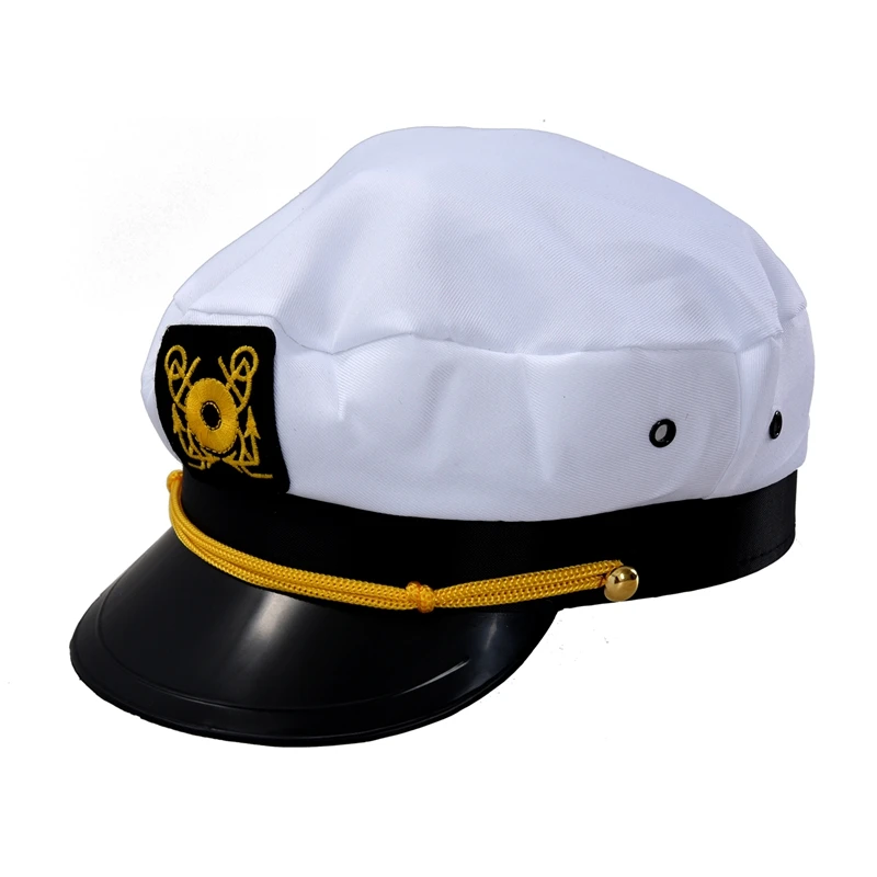 White Navy Sailor Cap Captain Marino Marin Uniform Cotton Color Black | Аксессуары для одежды