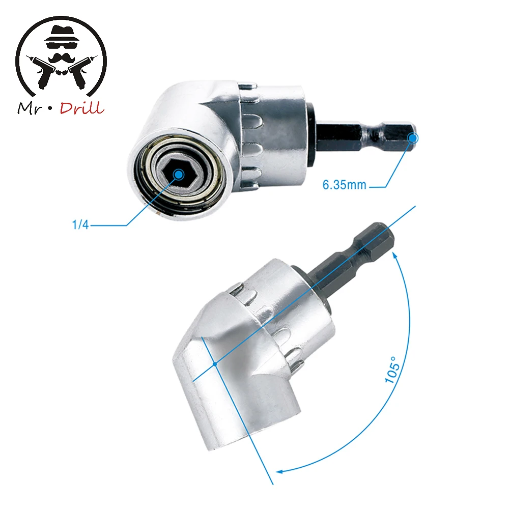 105 Degree 1/4  Adapter Shank Adjustable Right Angle Drill Driver Screwdriver Of Socket Holder Adaptor tools