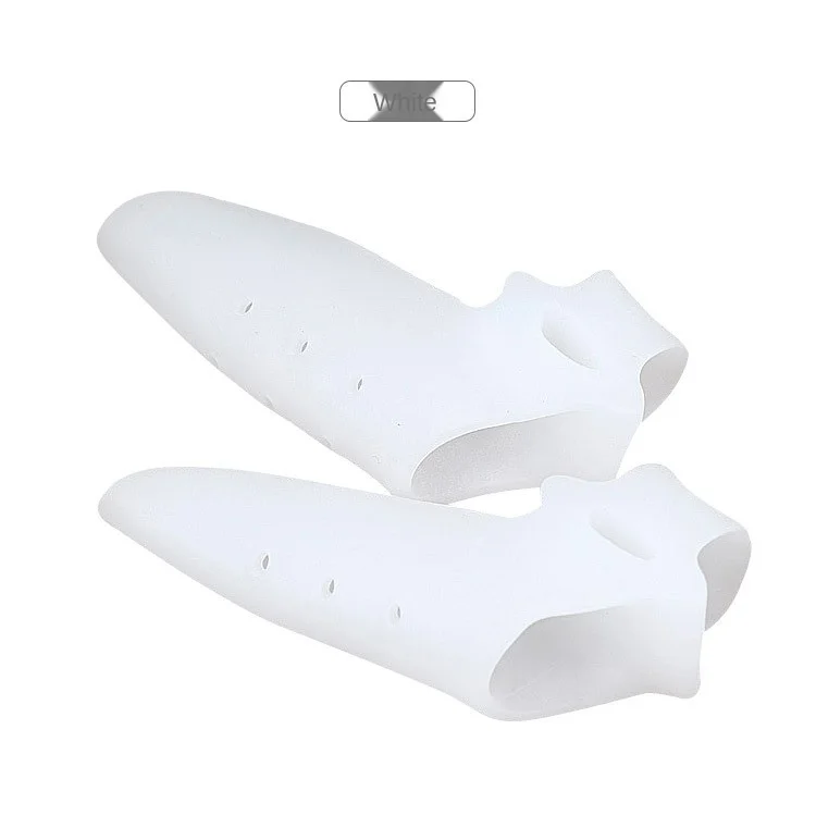 

Silicone Gel Toe Separators Bunion Corrector Two Holes Toe Straightener Hallux Valgus Protector Bunion Adjuster Forefoot pad