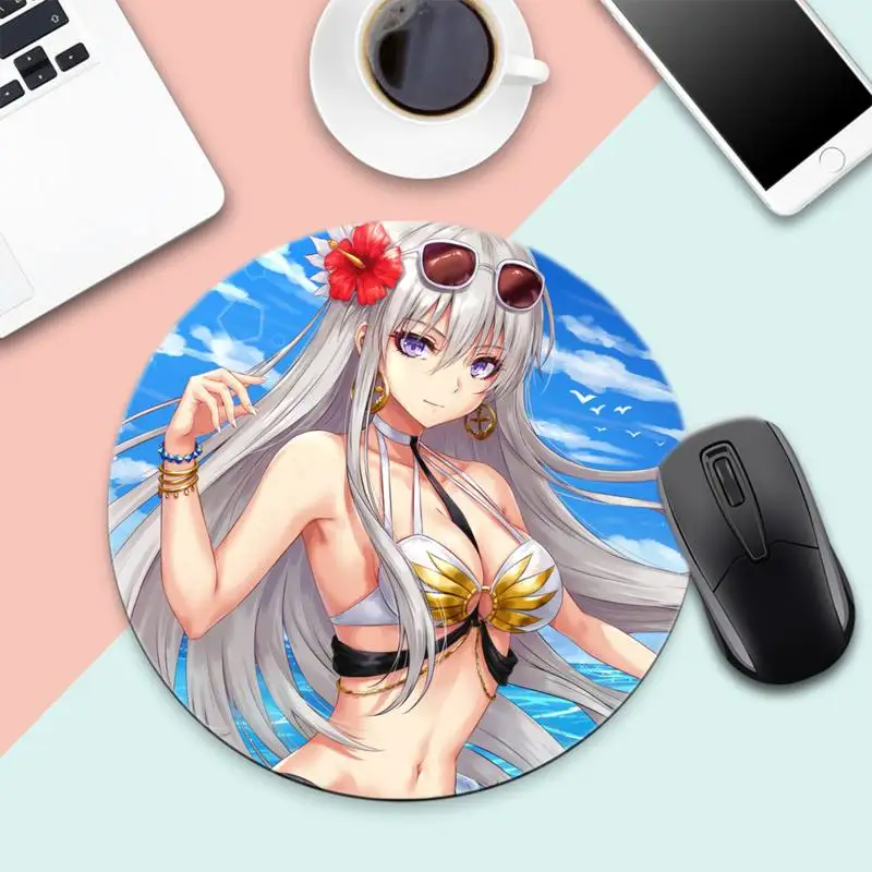 

azur lane Laptop Computer Mousepad Round Non-slip Cushion