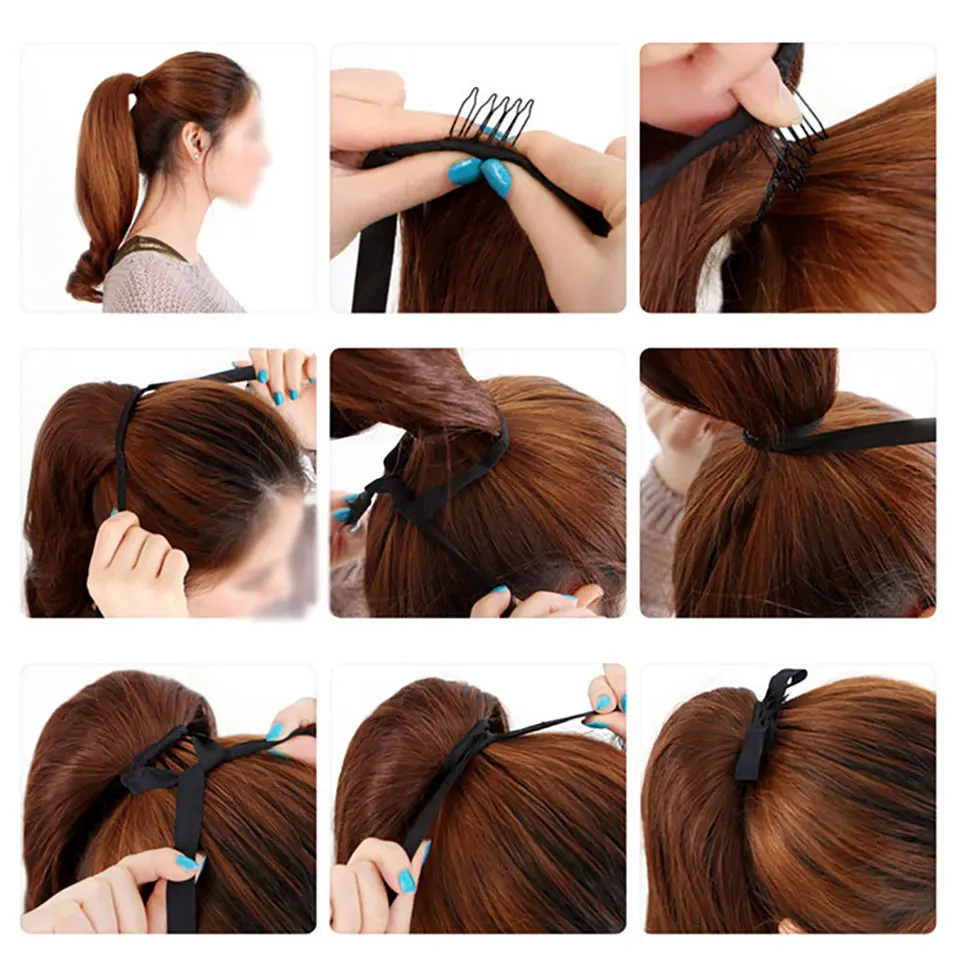 AILIADE10/22 дюйма кудрявый конский хвост Синтетический шнурок шиньон клип в