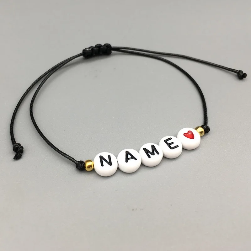 2019 new custom Couple Letter Bead His and Her Bracelet Men Women Rope Adjustable String Name Bracelets DIY Jewelry for GF BF
