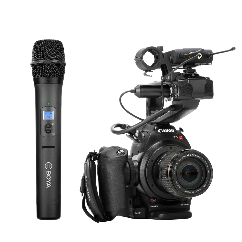 Ручной беспроводной микрофон комплект системы 48 каналов UHF для Canon Nikon DSLR SLR камера