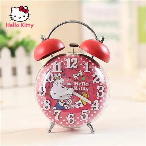 

Hello Kitty cute children cartoon girl heart alarm clock simple creative fashion student with mute bedside personality clock