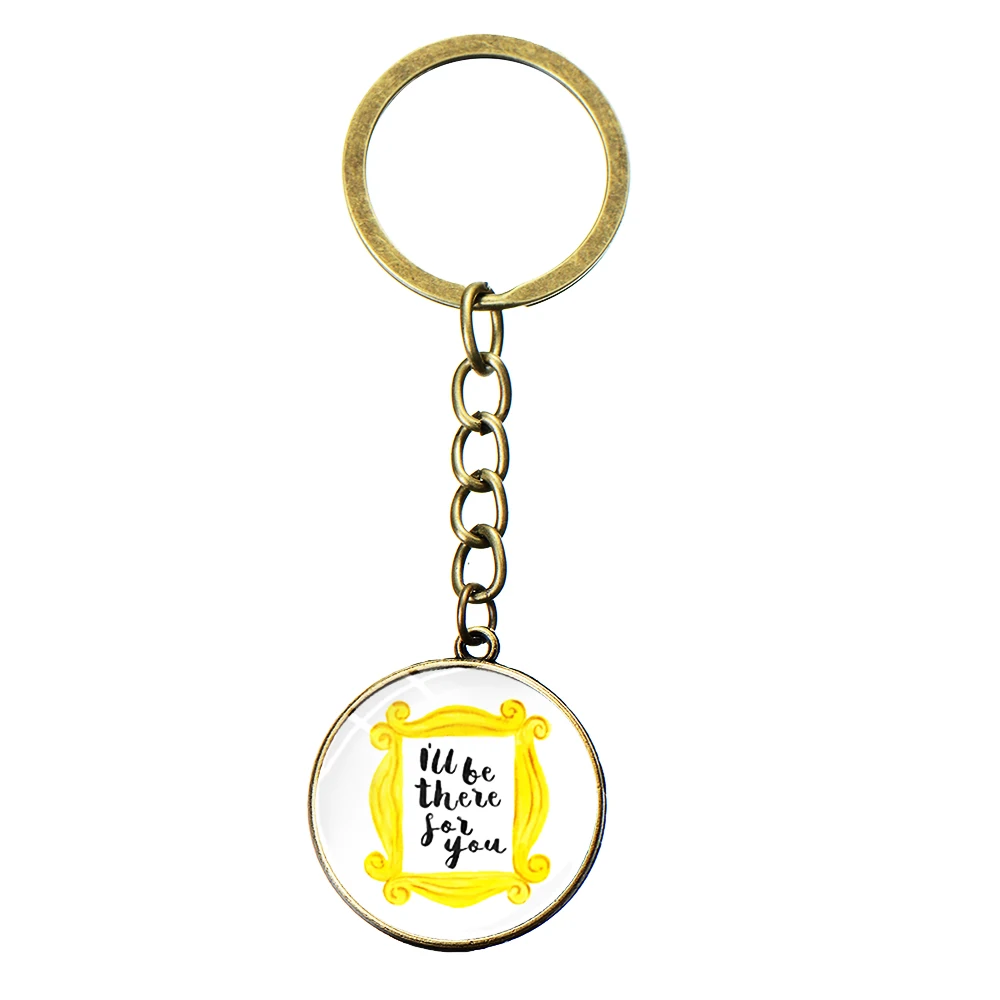 Style 25 SONGDA Newest Friends TV Show Keychain 25th Anniversary Series Cartoon Fun Pattern Glass Dome Pendant Key Chain for Good Friend - Цвет: Style 25