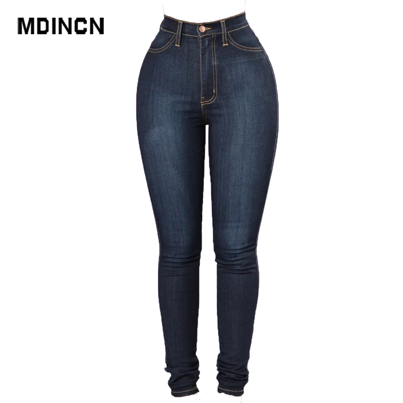MDINCN женские джинсы из эластичной ткани однотонная цветная джинсовая ткань