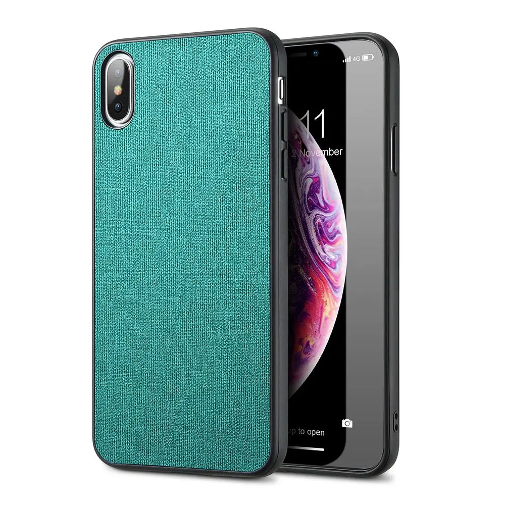 Sky Blue Роскошный тканевый текстурный чехол для iPhone XR XS Max X 11 Pro, мягкий ТПУ чехол для телефона чехол для iPhone 5 5S SE 6 6S 7 8 Plus - Цвет: Sky Blue