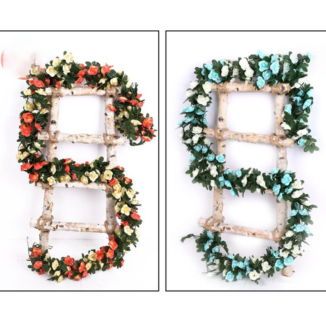 

1x Artificial Flowers Vine 2.7m Long Artificial Rose Vine Artificial Flower 69 Small Roses Decoration *100% Brand New
