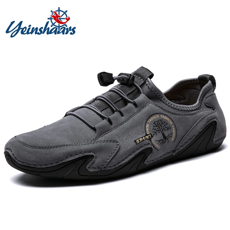 

Men Casual Shoes Leather Fashion Men Sneakers Handmade Breathable Mens Loafers Moccasins Lightweight Boat Shoes Plus Size 38-48