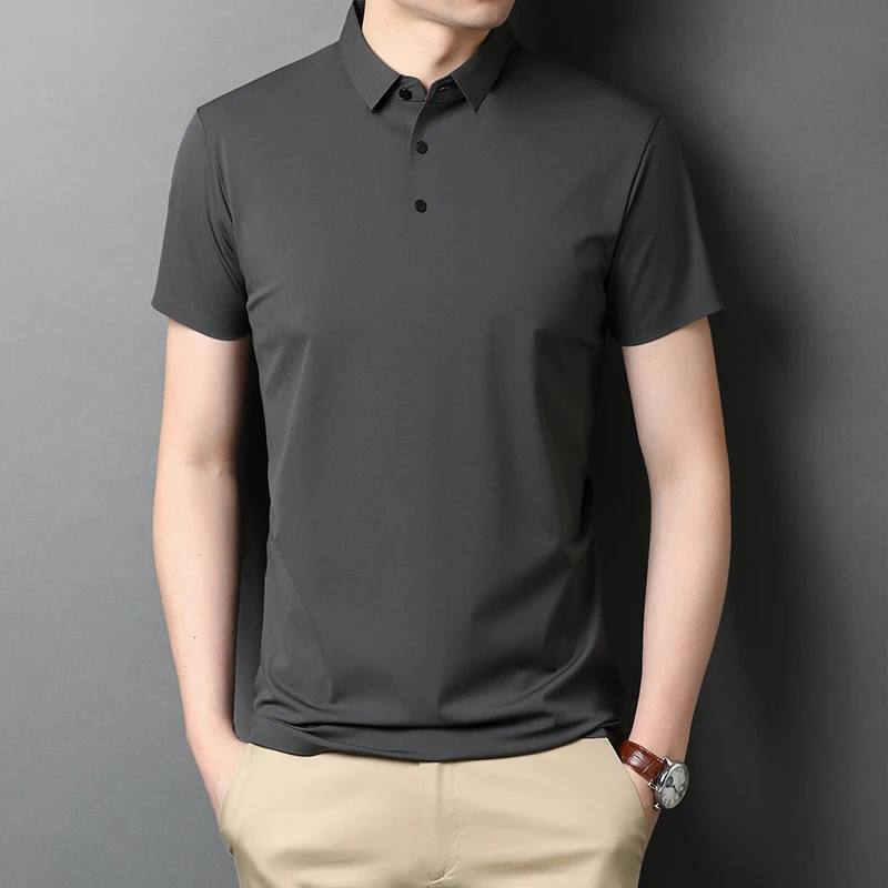 

2021 new summer tops tees male lapel solid color short-sleeved T shirt men business T shirts jke1639