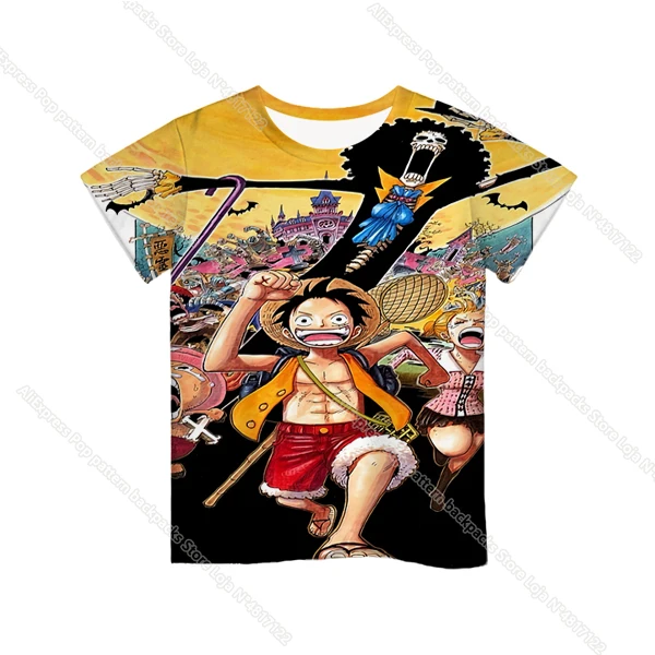 

2020 3D ONE PIECE T Shirt Kids Boys Girls Short Sleeve Kindergarten Nursery Child Camiseta Toddler Colorful Streetwear Tops