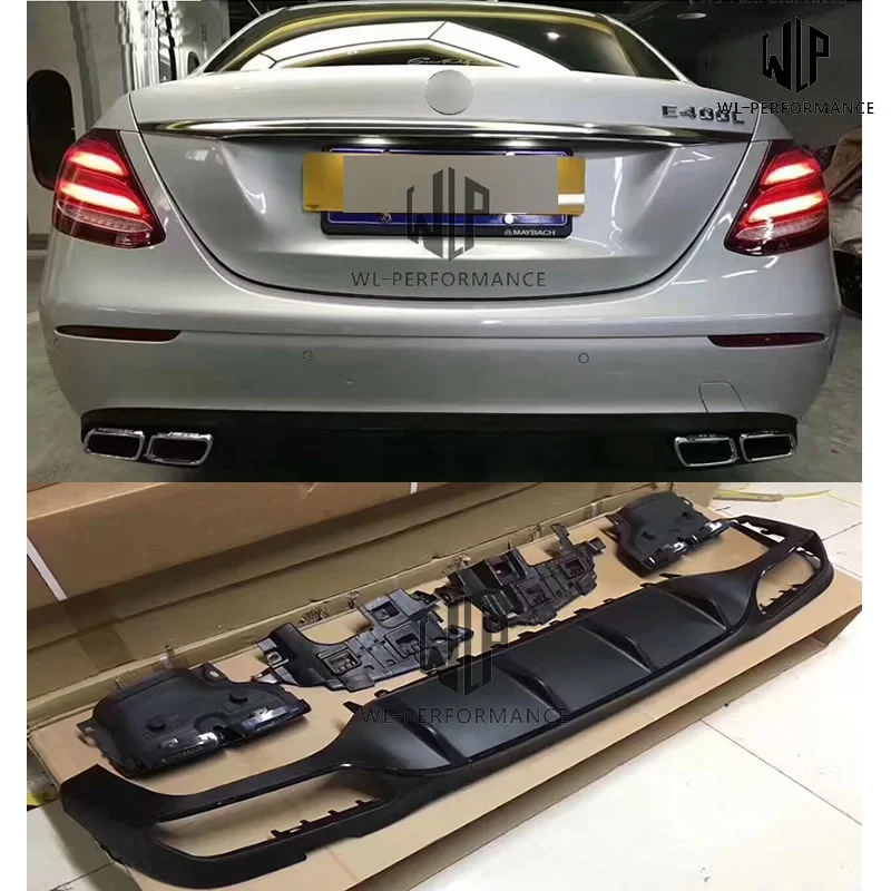 

W213 E200l E300l Комплект кузова автомобиля задний диффузор с выхлопной трубой из нержавеющей стали для Mercedes Benz W213 E63l 2017