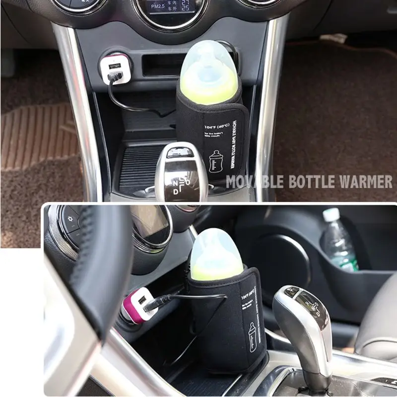 

1PC USB Baby Bottle Warmer Portable Milk Travel Cup Warmer Heater Infant Feeding Bottle Bag Storage Cover Insulation
