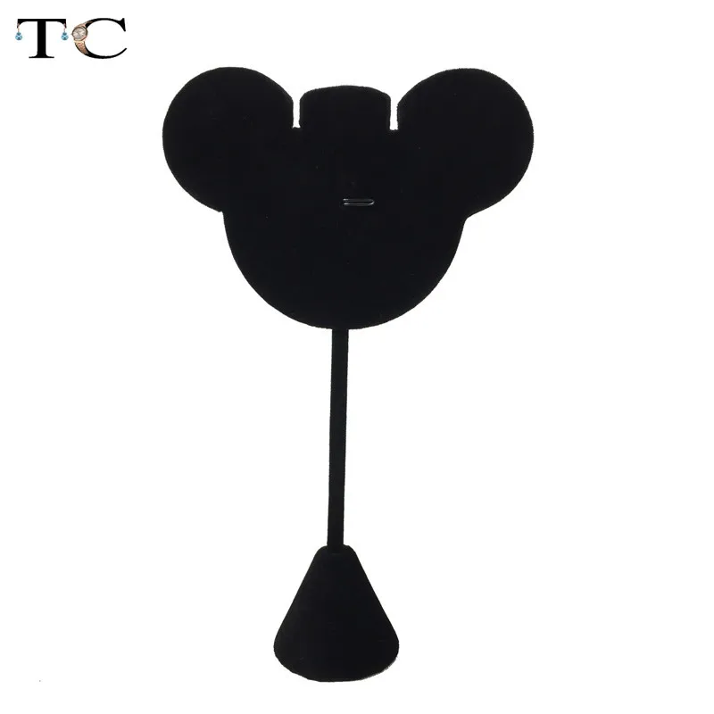 

Fashion Flocking Black Velvet Jewelry Display Rack Cartoon shape Pendant Holder Stud Organizer Exhibition Showcase Stand