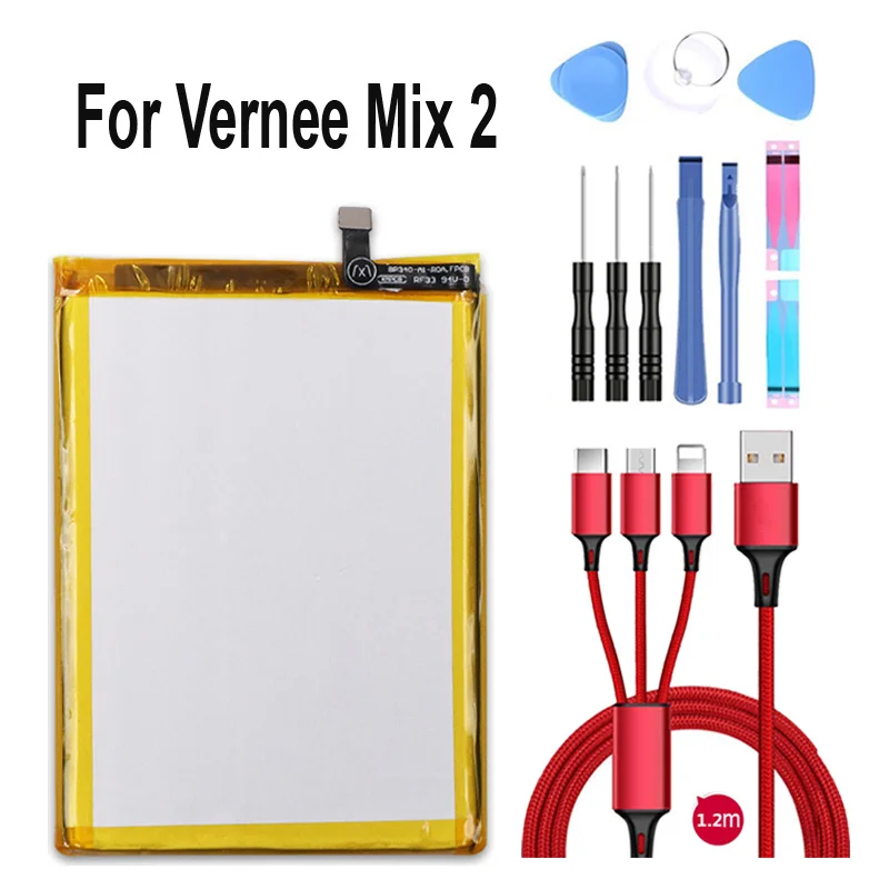 100% новый 3 8 в литий-ионный аккумулятор для замены смартфона Vernee Mix 2 Mix2 + USB-кабель