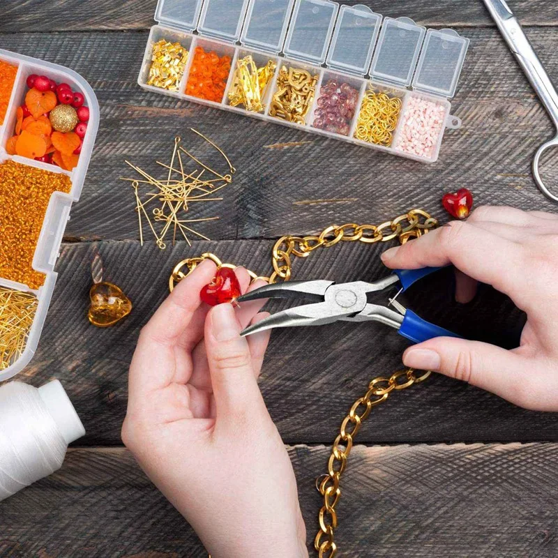 

3 Pcs Jewelry Pliers Set Jewelry Pliers Nylon Nose Pliers & 1 Pcs Steel Pipe Handle Installation Hamme