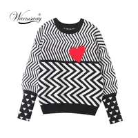 2021 autumn winter women sweaters geometric heart pattern long sleeve tops lovely pullovers knitted loose jumper c 005
