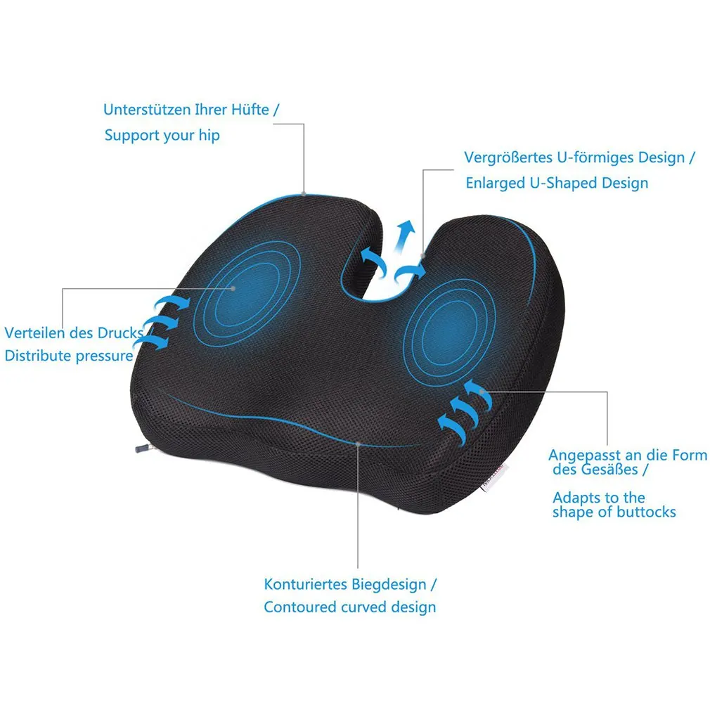 

Travel Breathable Seat Cushion Coccyx Orthopedic Memory Foam U Seat Massage Chair Cushion Pad Car U-Shape Seat Cushion