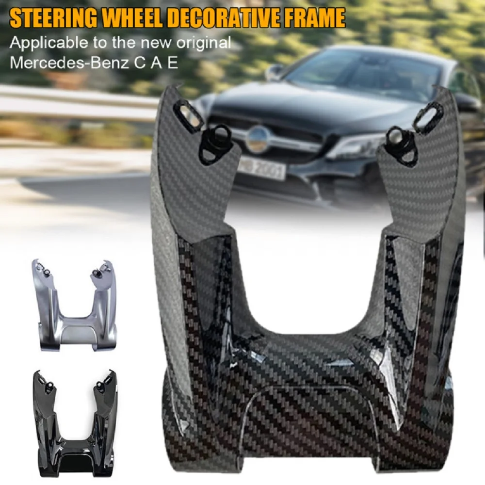 

Car Steering Wheel Lower Trim Cover Decoration Carbon Fiber ABS 3-Spoke Replacement for Mercedes-Benz C A E Class Accessories