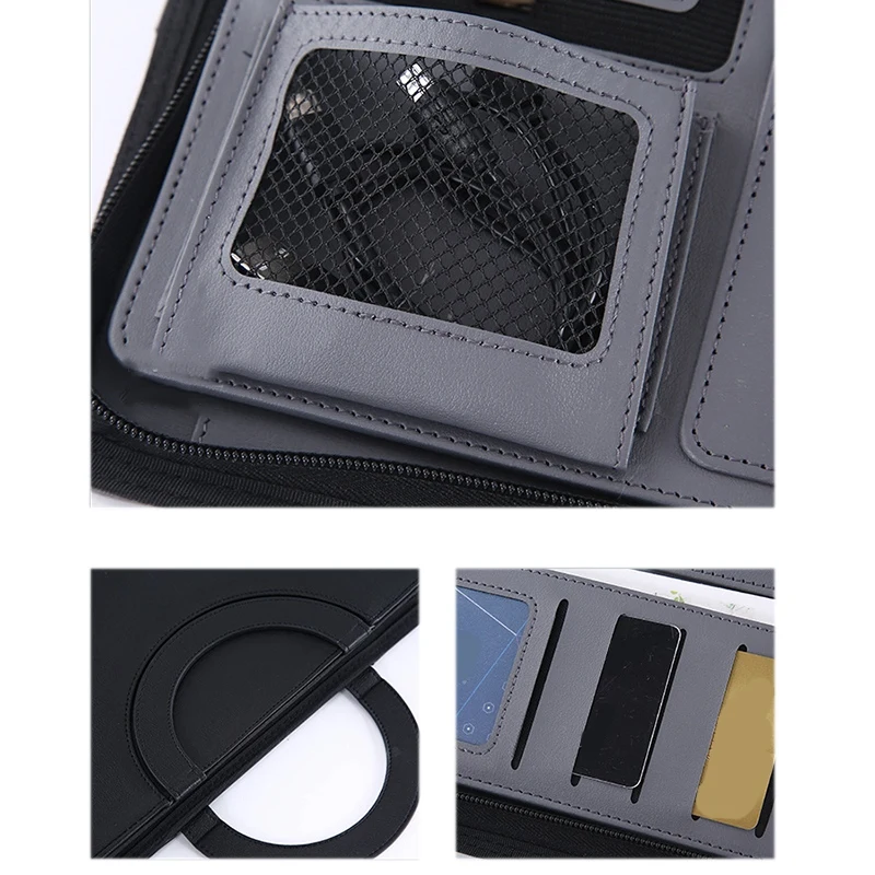 Портативный Бизнес органайзеры портфель чехол ручка PU кожаная папка для