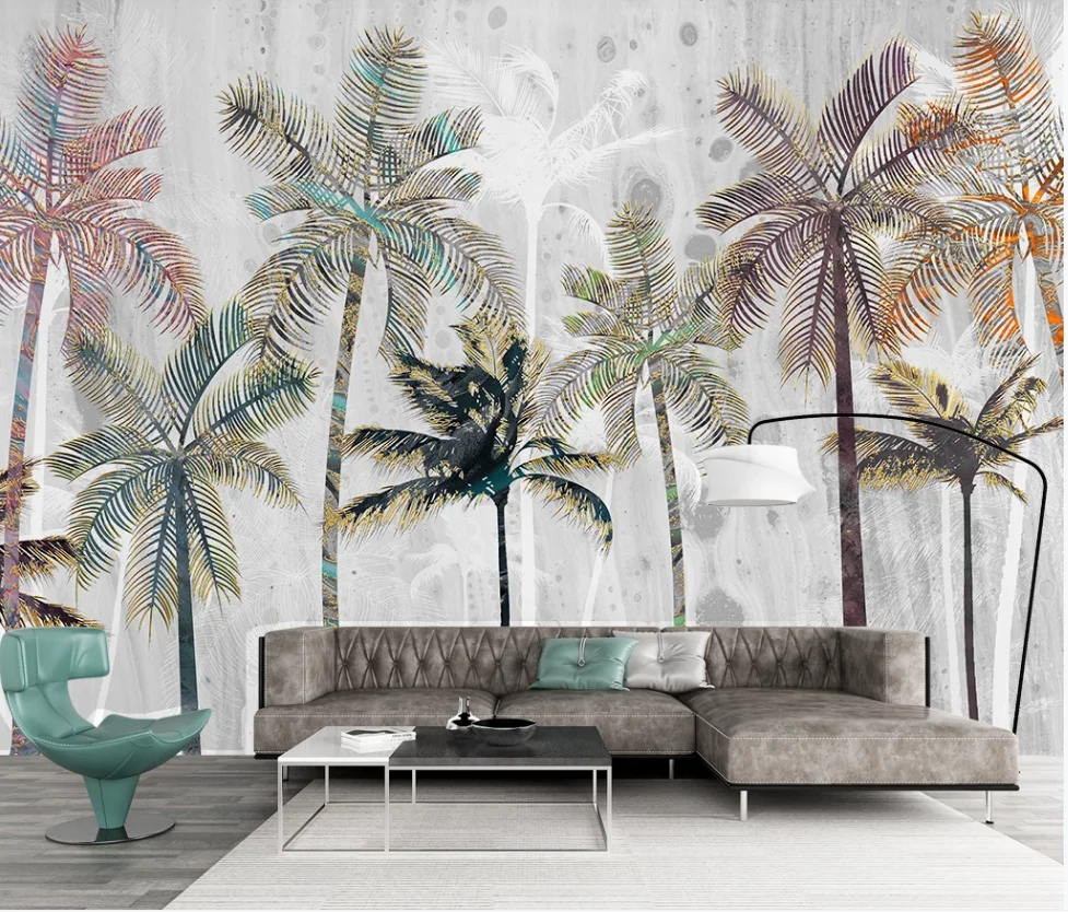 Настенные 3D-обои на заказ роскошные скандинавские светильники с тропическими