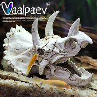 simulation triceratops dinosaur head dragon skull action figure for aquarium fish tank landscaping decoration toys diy crafts