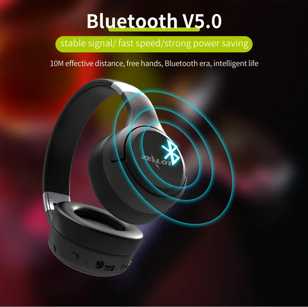 

Bluetooth Headset 5.0 Wireless Headset Deep Bass and Noise Reduction digital display Sport Headset TF card and wired radio