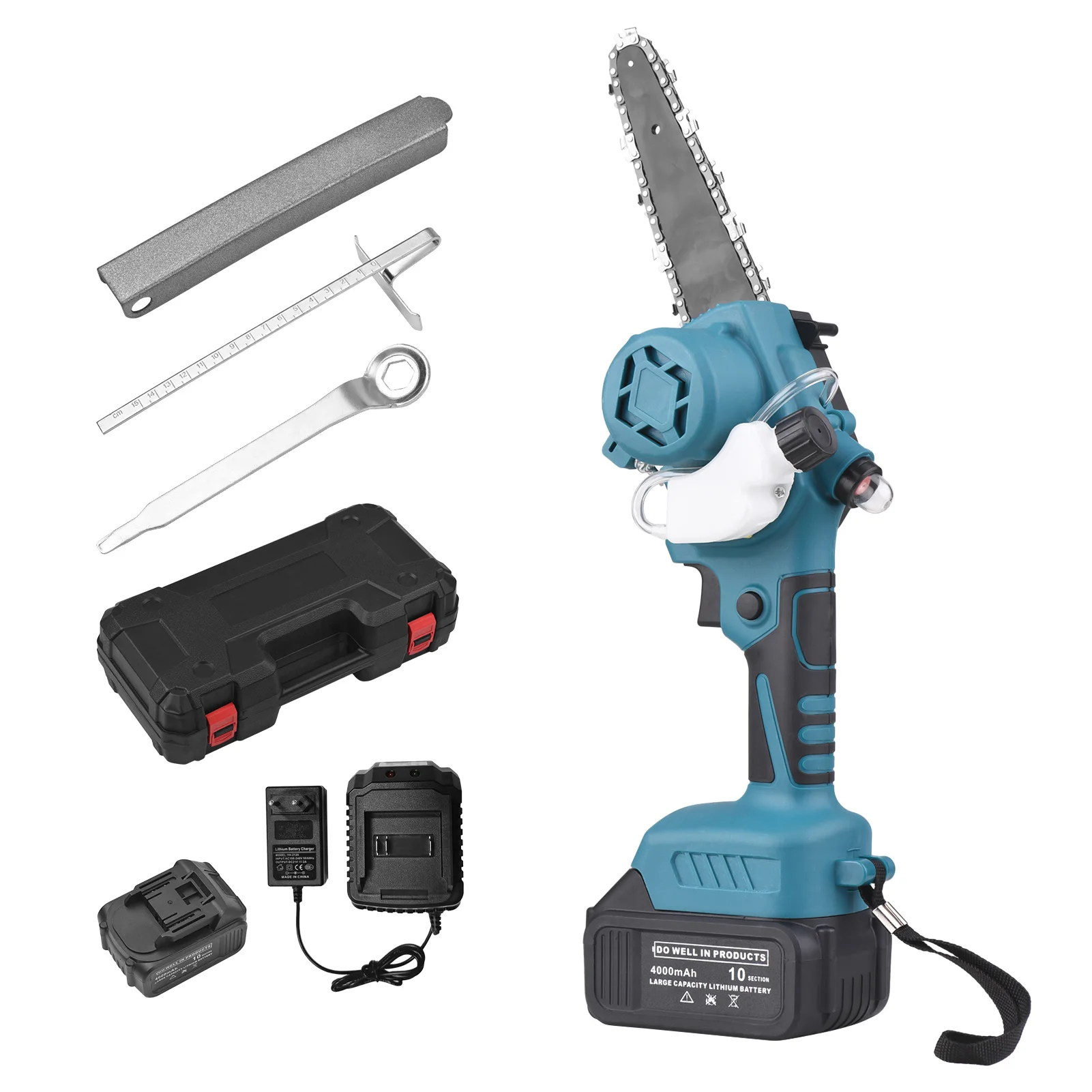 

Electric Tools Yuclam Mini Cordless Chainsaw 6-Inch 21V Electric Chainsaws One-Handed Chainsaw for Garden Tree Logging