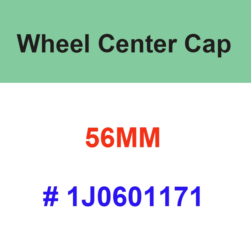 

100pcs 56mm Auto Wheel Center Hub Caps Silver Black Badge Rims Cap Cover Logo 1J0601171 Car Styling