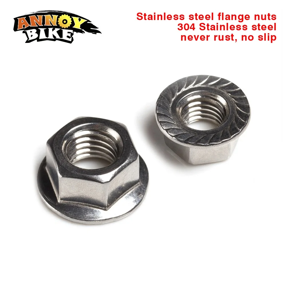 

10PCS a lot M6 M8 M10 Screws Metric Nuts qicycle scooter accessories Hex Nut Flange Modified Repair tool