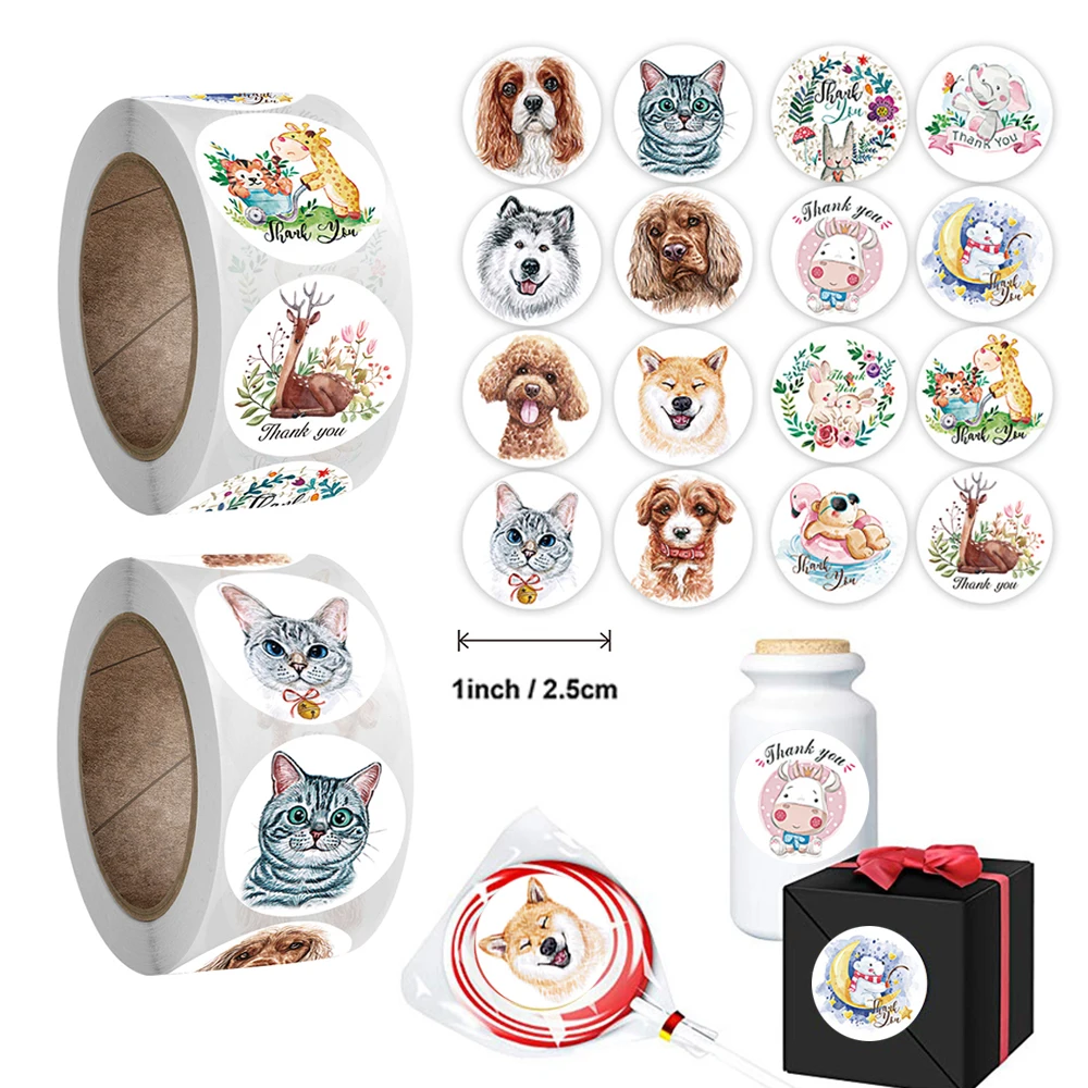 

500 шт. 2,5 см милые животные собака кавайные наклейки s учитель воодушевляющий подарок украшение награды для детей ярлык наклейка