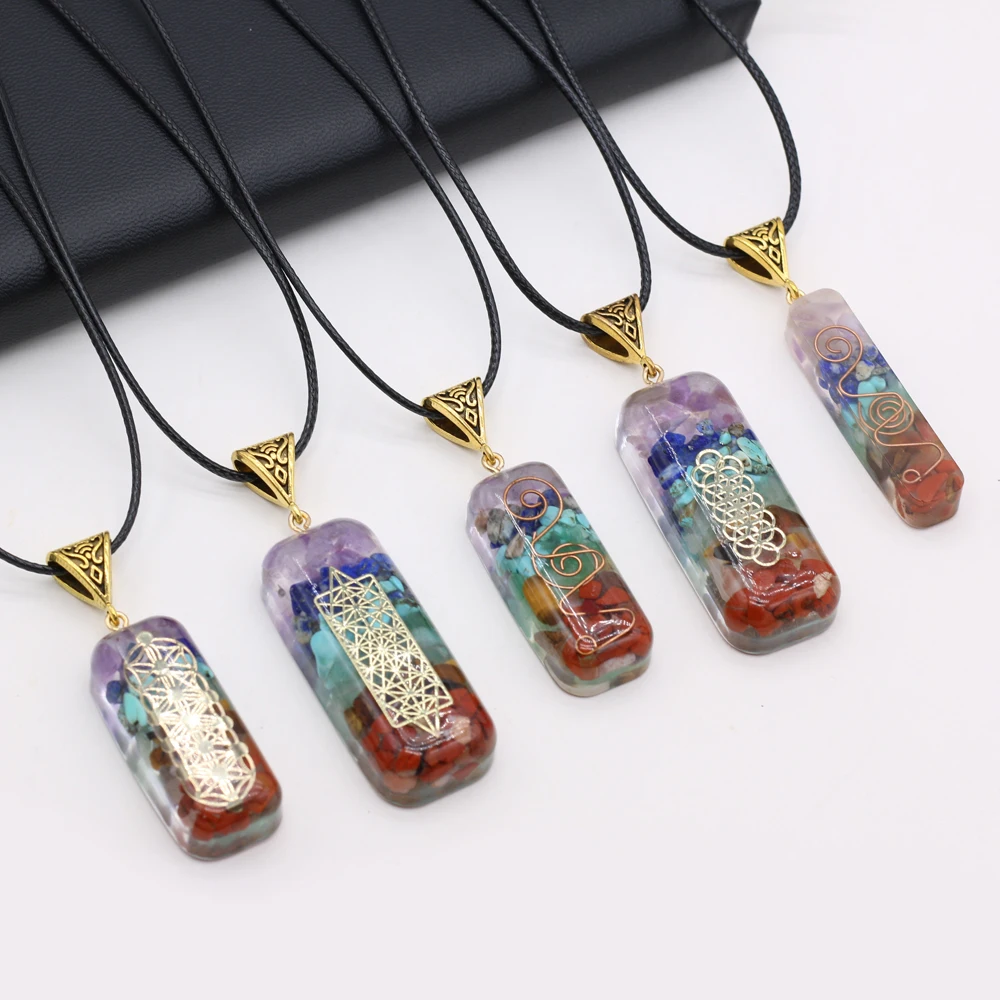 

Elegant Orgonite Reiki Heal 7 Chakras Energy Pendant Necklace for Women Girls Amulet Necklace Jewelry Gifts