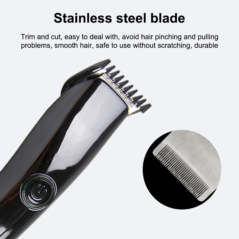 

Fashion Portable Barber Hair Clippers Razor Hair Trimming Tools Painless Shaving Health Beauty Black Stainless Steel