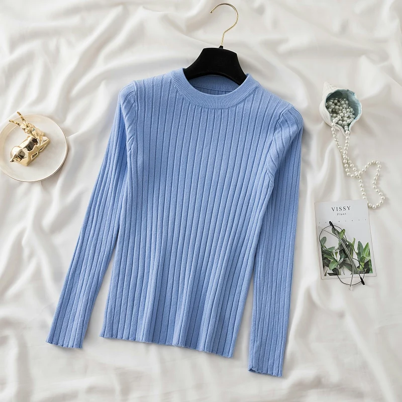 

Jumper Muje 2021 Autumn Winter Knitted Sweater Turtleneck Women O Neck Long Sleeve Solid Basic All-match Pullover Female Clothes