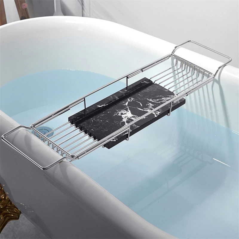 

High Quality Brass Bathtub Tray Bath Tray Spa Bathtub Caddy Organizer Book Wine Tablet Holder Reading Rack