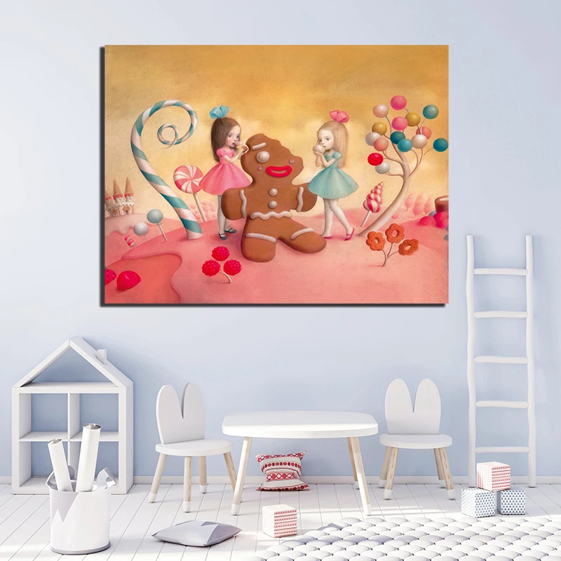 Print Canvas Home Decor Nicoletta Ceccoli Wall Art Painting Crying Gingerbread Man Modular Poster HD Picture Living Room Frame | Дом и сад