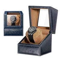 watch shaker black ostrich feather finish winder motor auto self winding wooden cabinet lacquer rotate watches holder