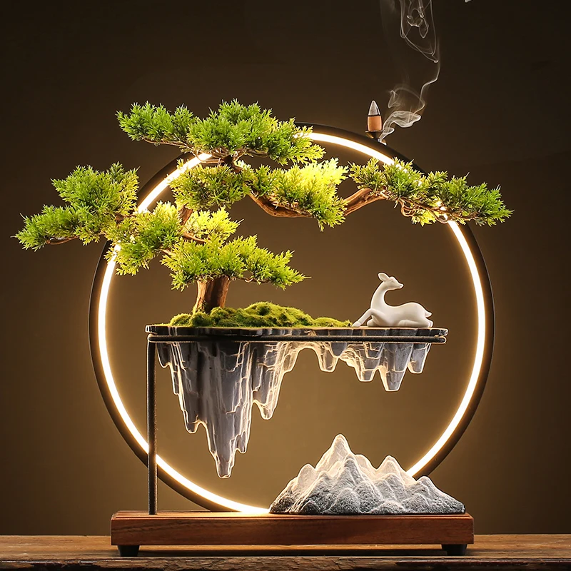 

Backflow Incense Burner Light Large Eletric Modern Incense Burner Smoke Fountain Aromatherapy Encensoir Incense Burners BG50IB